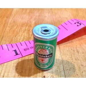 Vintage Heineken Miniature Beer Can Metal Dollhouse Accessory 1 Inch Charm
